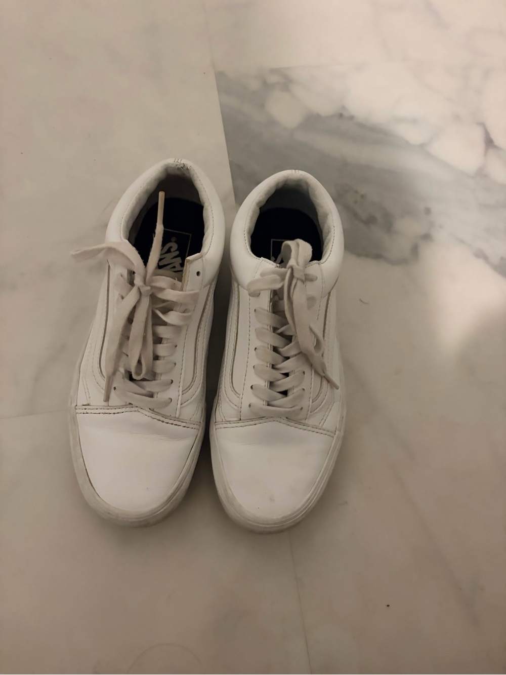 Vans Men’s White Low-Top Skate Sneakers